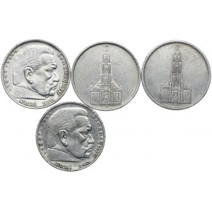 Niemcy, III Rzesza, 5 marek 1934-1938 (4 sztuki)