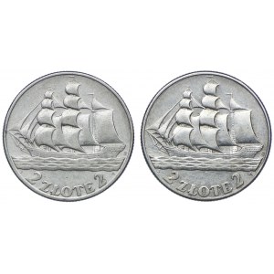 Satz II RP, 2 Zloty 1936, Segelschiff (2 Stück)