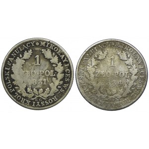 Polské království, Mikuláš I., 1 zl. 1831 KG, 1834 IP, Varšava (2 ks)