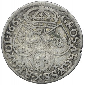 Johannes II. Kasimir, Sixpence 1661 TLB, Krakau