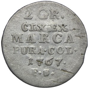 Stanisław August Poniatowski, 2 grosze (półzłotek) 1767 FS, Warszawa