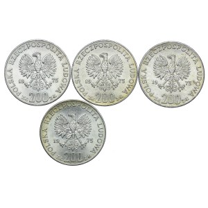 Zestaw PRL, 200 złotych 1975 Żołnierze (4 sztuki)