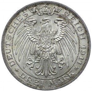 Niemcy, Prusy, Wilhelm II, 3 marki 1911 A, Berlin