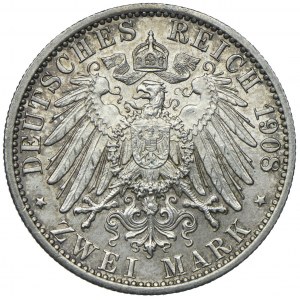 Germany, Saxony-Weimar-Eisenach - Wilhelm Ernest, 2 marks 1908, Berlin