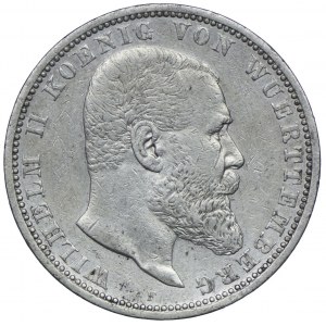 Niemcy, Wirtembergia - Wilhelm II, 5 marek 1898 F, Stuttgart