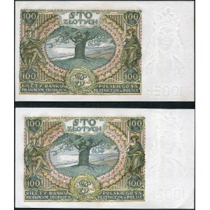 100 złotych 1934 - Ser. BH. - bez dodatkowych znw. (2 szt.)