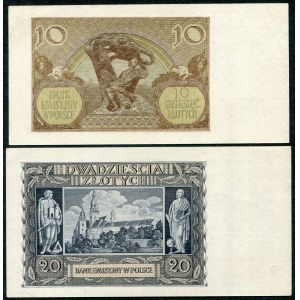 10 Zloty 1940 - Ser. H -, 20 Gold 1940 - N - (2 Stk.)