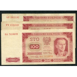 100 gold 1948 - GU, FY, GA - unframed (3 pieces).