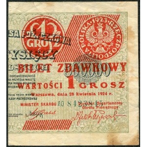 1 grosz 1924 prawa połowa - AO -