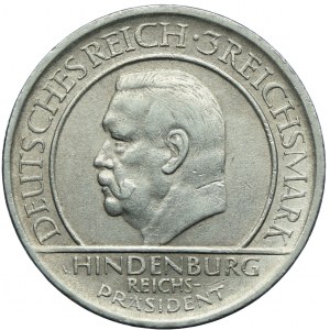 Niemcy, Weimar, 3 marki 1929 A, Berlin, 10-lecie Przysięgi Weimarskiej