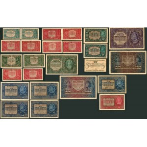 Zestaw banknotów, 1/2 - 5.000 marek 1919 (25 szt.)