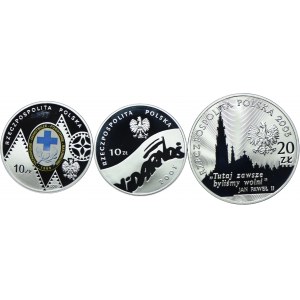 SLR set, 10 zloty 2005, 2009, 20 zloty 2005 (3 pieces)