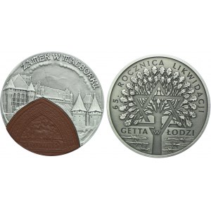 Set of NBP coins, 20 zloty 2002 Malbork Castle, 20 zloty 1009 Ghetto in Lodz (2 pieces)