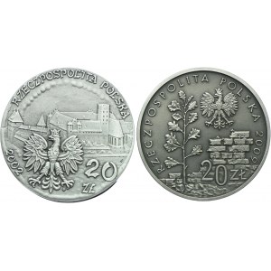 Set of NBP coins, 20 zloty 2002 Malbork Castle, 20 zloty 1009 Ghetto in Lodz (2 pieces)