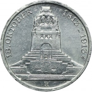 Germany, Saxony, Frederick August III, 3 marks 1913 E, Muldenhütten