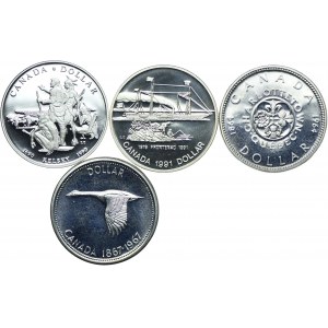 Kanada, 1 dolar 1964-1991 (4 sztuki)