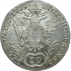 Austria, Franciszek II, 20 krajcarów 1809 C, Praga