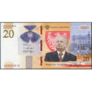20 złotych 2021 Lech Kaczyński