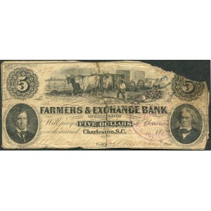 5 dolarów 18... Farmers and Exchange Bank