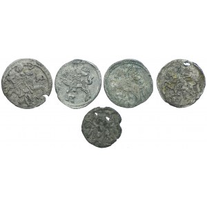 Sada dvoch denárov, denár, Žigmund III Vasa, Žigmund II Augustus (5 ks)
