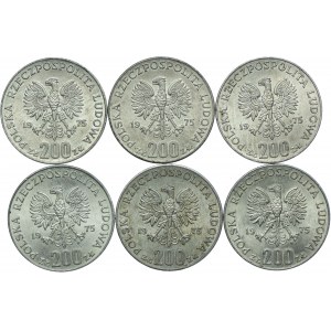200 zlatých 1975 Vojaci (6 kusov)