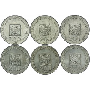 200 złotych 1974 XXX lat PRL (6 sztuk)