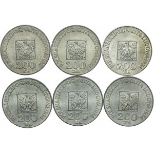 200 złotych 1974 XXX lat PRL (6 sztuk)