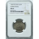 1 złoty 1949, NGC MS64