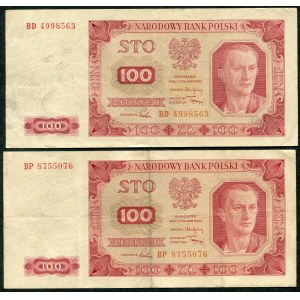 100 zloty 1948 - BD, BP - (2 pieces).