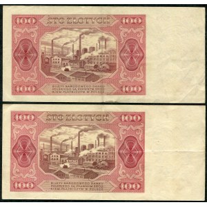 100 zloty 1948 - BD, BP - (2 pieces).