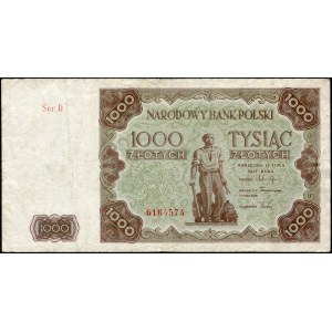 1 000 zlotých 1947 - Ser. D -