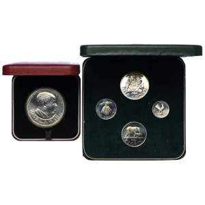 Malawi, zestaw 6 pensów, 1 szyling, florin, 1/2 korony 1964 PROOF, 10 kwacha 1978 (2 zestawy)