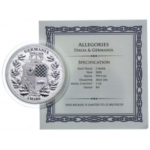Germany, 5 marks 2020, 1 ounce silver
