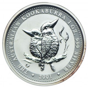 Australia, 1 dolar 2001, Australijska kukabura /dwa ptaki/