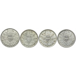 Austria, 1 shilling 1924-1926 (4pc).