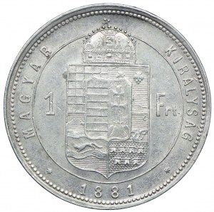 Hungary, Franz Joseph I, 1 forint 1881 KB/Kremnica