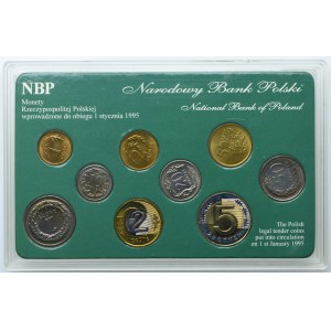 Polska, zestaw monet III RP wprowadzonych do obiegu 1.01.1995, Warszawa