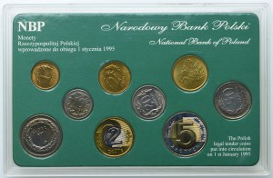 Poland, set of coins of the Third Republic of Poland introduced into circulation on 1.01.1995, Warsaw