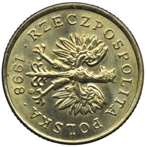5 groszy 1998, skrętka 90 stopni