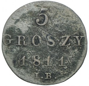 Duchy of Warsaw, Frederick August I, 5 groszy 1811 IB, Warsaw