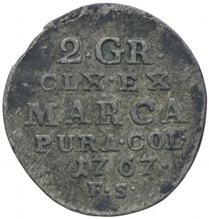 Stanislaw August Poniatowski, half zloty (2 pennies) 1767 FS, Warsaw