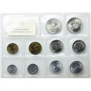 Zestaw PRL, Polskie Monety Emitowane w 1975 r., ZGRZEWKA (10szt.)