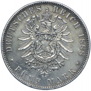 Germany, Prussia, Frederick III, 5 marks 1888 A, Berlin