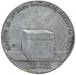 Germania, Baviera, Massimiliano I Giuseppe, tallero 1818, Monaco, Charta Magna Bavariae