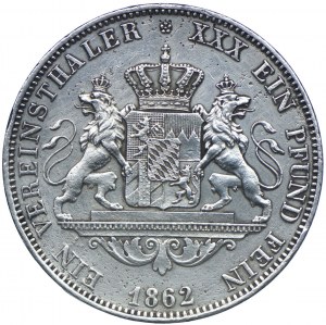 Germania, Baviera, Massimiliano II Giuseppe, tallero 1862, Monaco di Baviera