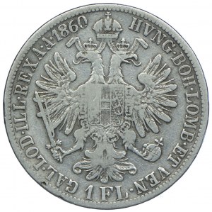 Austria, Franz Joseph I, 1 florin 1860 A, Vienna