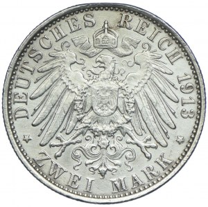 Germania, Prussia, Guglielmo II, 2 marchi 1913 A, Berlino