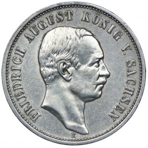 Germany, Saxony, Frederick August III, 3 marks 1910, E, Muldenhütten