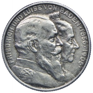 Niemcy, Badenia, Fryderyk I, 2 marki 1906, Karlsruhe