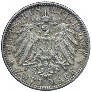 Niemcy, Badenia, Fryderyk I, 2 marki 1906, Karlsruhe